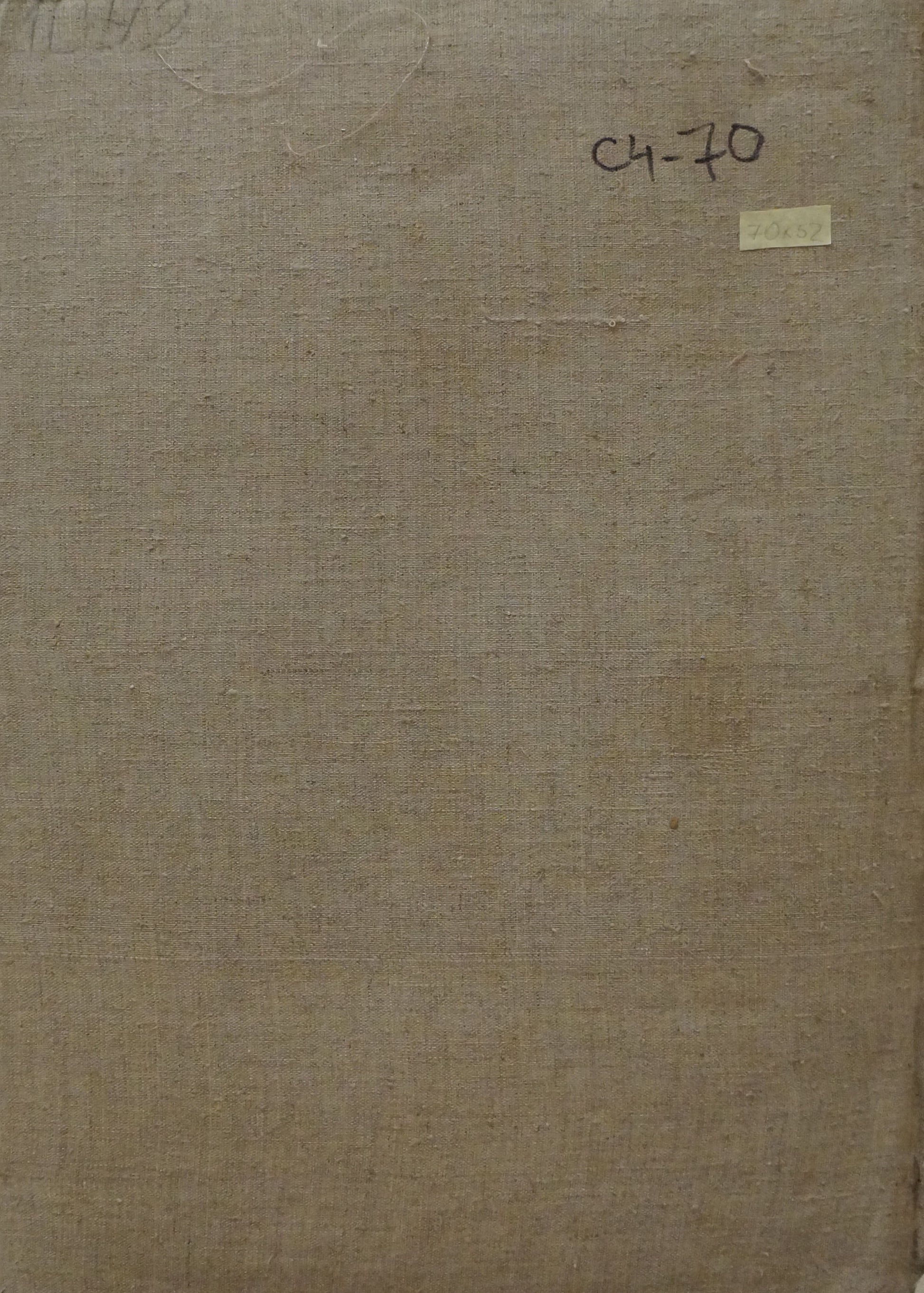 Back of worn beige linen book by Chernikov Nikolay Vladimirovich winter landscape oil painting