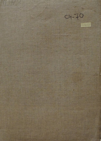 Back of worn beige linen book by Chernikov Nikolay Vladimirovich winter landscape oil painting