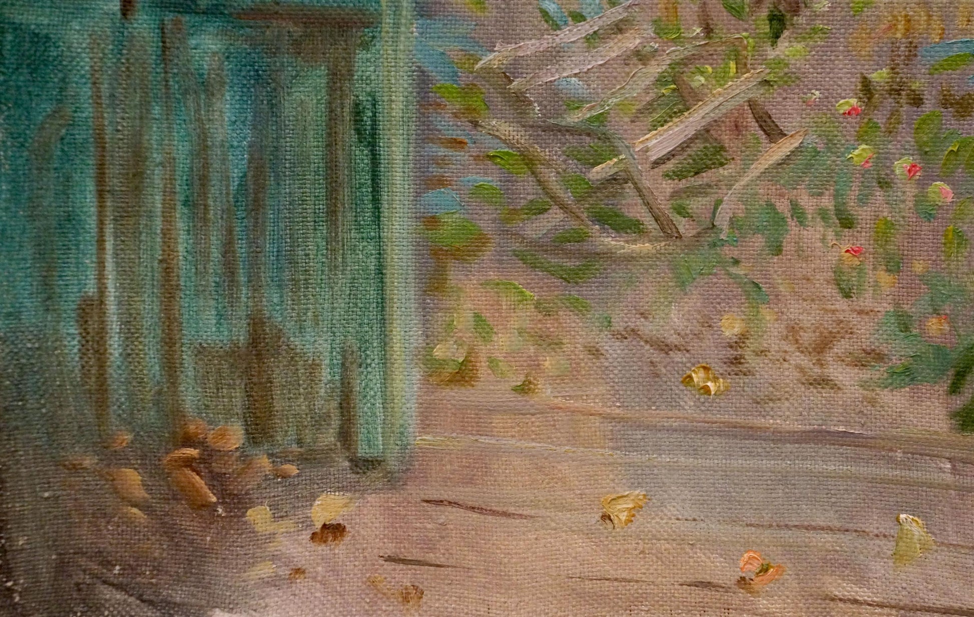 Teal-green wooden door in Chernikov Nikolay Vladimirovich oil painting
