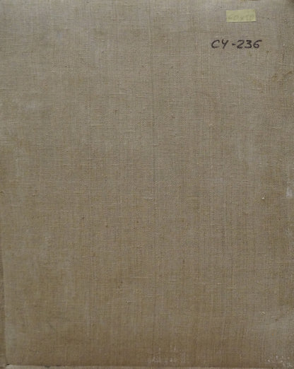 Back of beige linen book cover for Chernikov Nikolay Vladimirovich oil painting with cy-236 stamp