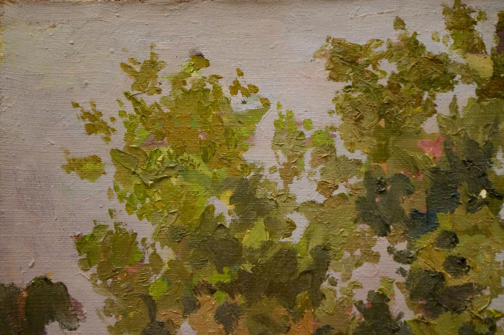 Oil painting Outdoors by Chernikov Nikolay Vladimirovich, impasto green foliage