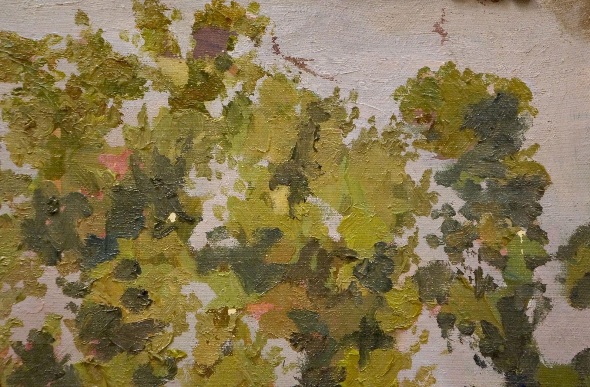 Oil painting Outdoors by Chernikov Nikolay Vladimirovich, impasto green and yellow hues