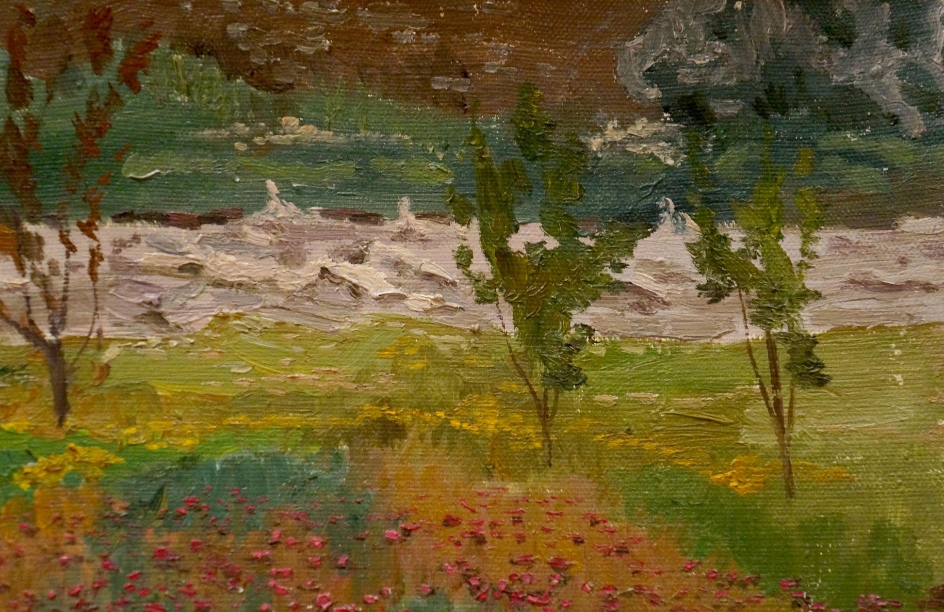 Oil painting of stream near forest by Chernikov Nikolay Vladimirovich