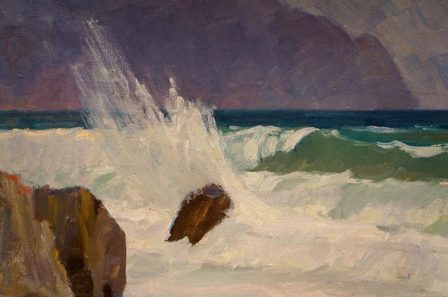 Oil painting seascape with crashing waves by Nikolay Chernikov