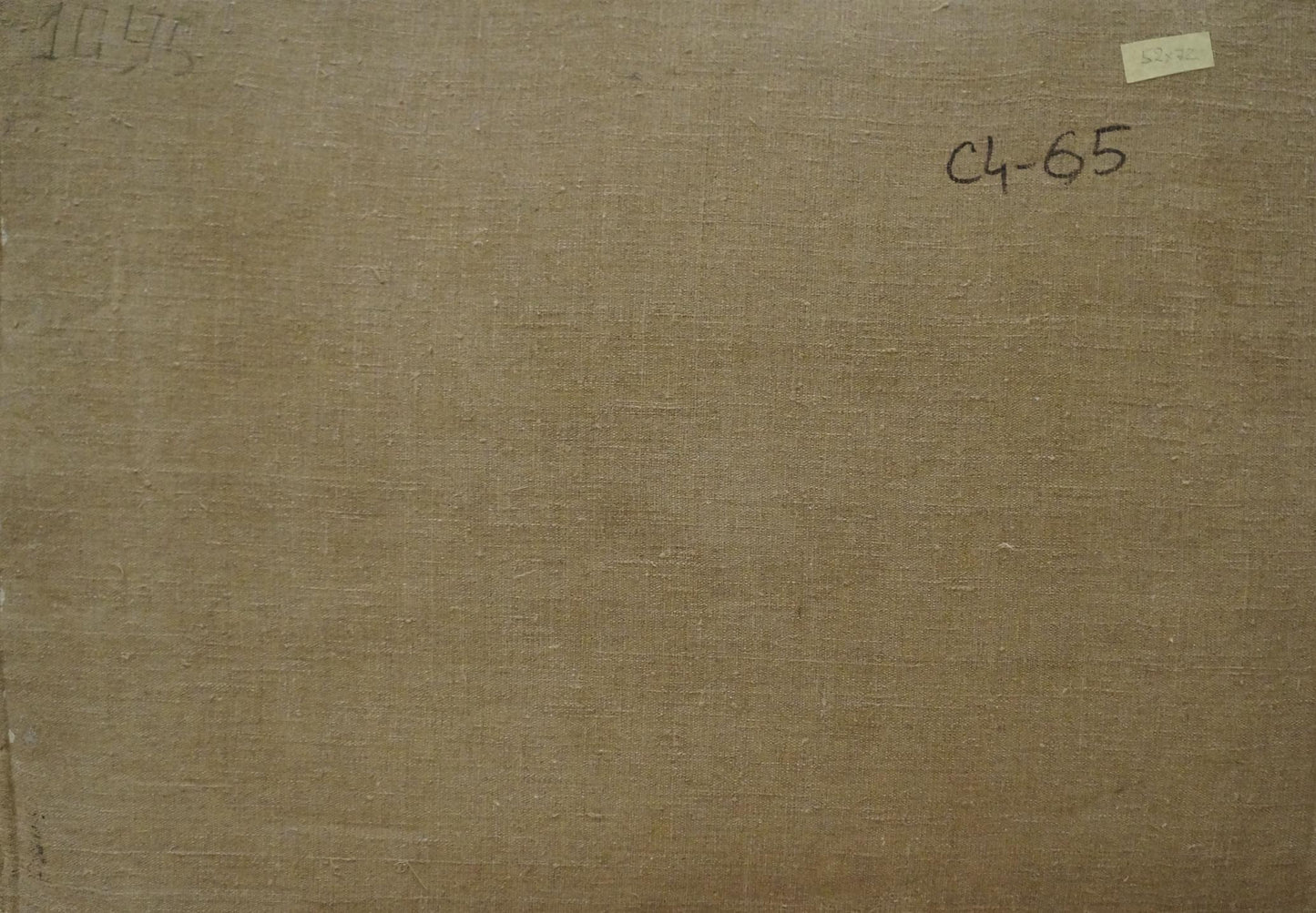 Back of Nikolay Chernikov seascape oil painting with beige canvas texture