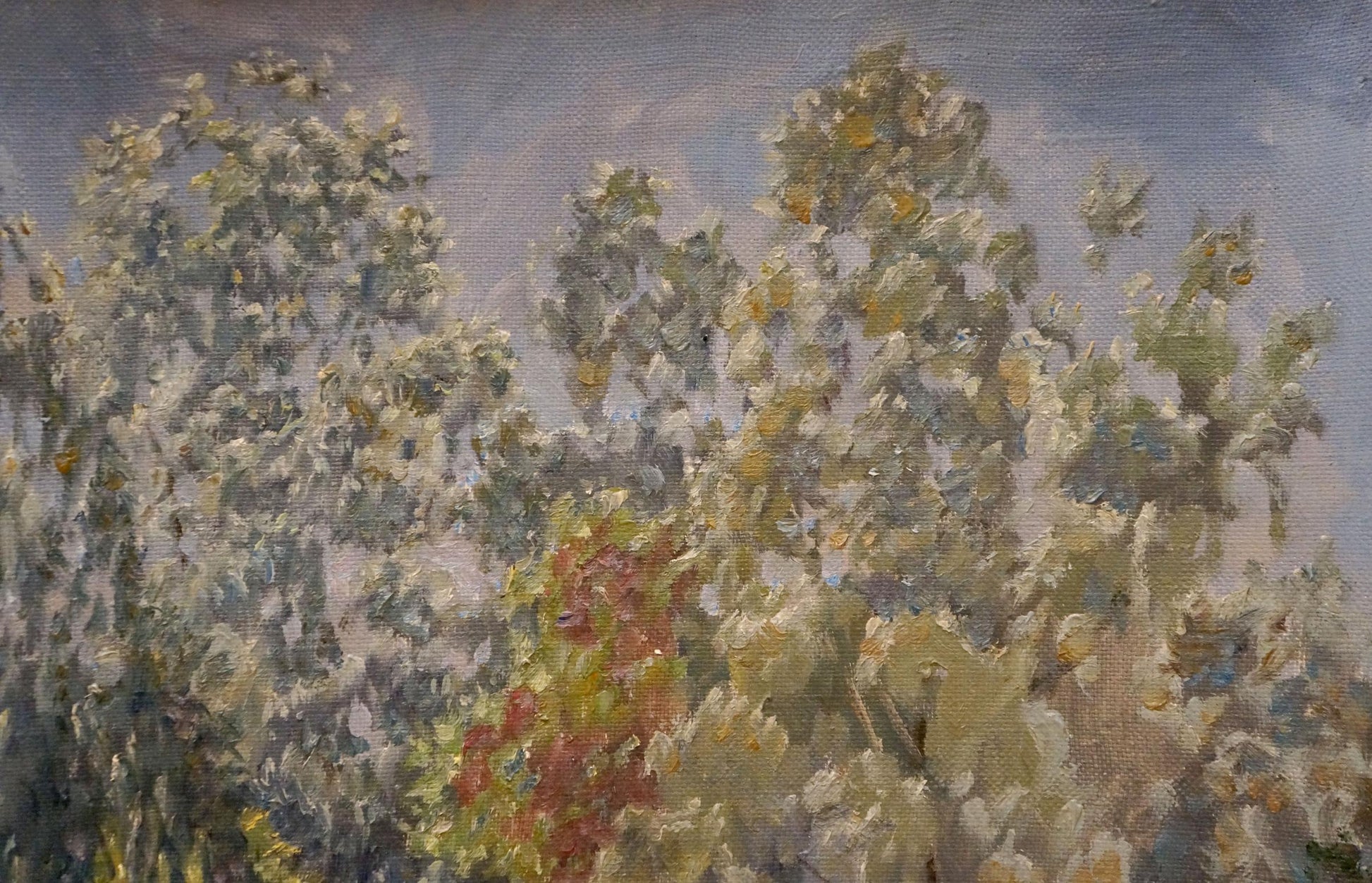 Impressionistic oil painting of lake in forest by Chernikov Nikolay Vladimirovich