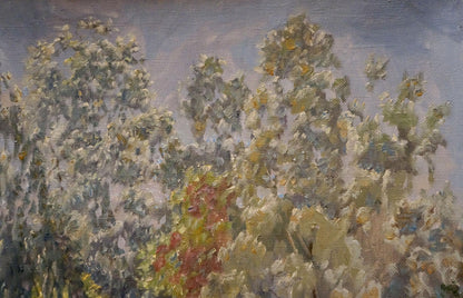 Impressionistic oil painting of lake in forest by Chernikov Nikolay Vladimirovich