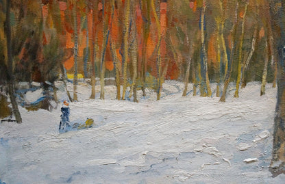 Oil painting of snowy forest by Babentsov Victor Vladimirovich