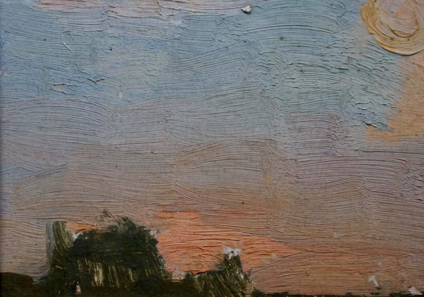Oil painting Evening landscape by Karp Trohimenko textured sky