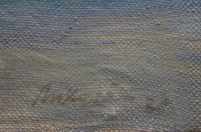 Worn textured gray fabric backing of Declarations of love oil painting by Likholet Alexey Kirillovich