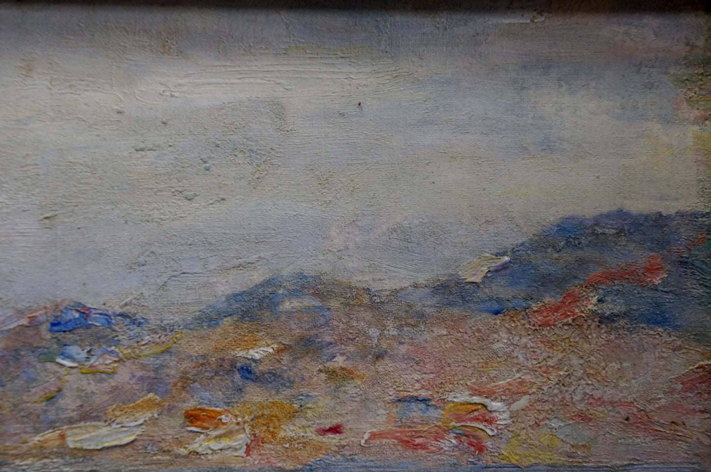 Textured oil painting Sea Paul Christiaan Bos landscape in muted blues and grays
