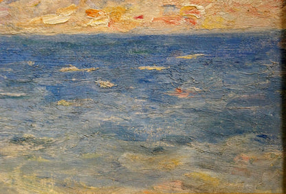 Oil painting Sea by Paul Christiaan Bos: turbulent sea in impasto blues