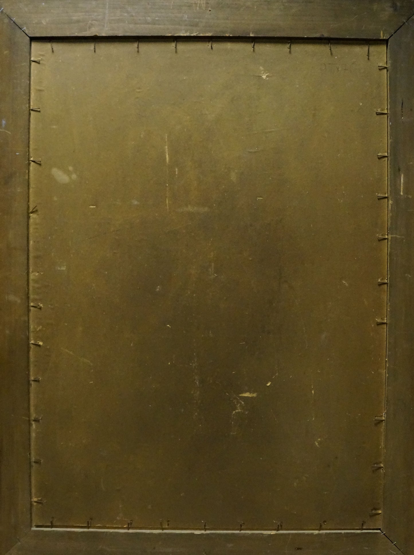 Weathered olive-green matte metal panel back of Volkov Painting Female Figures