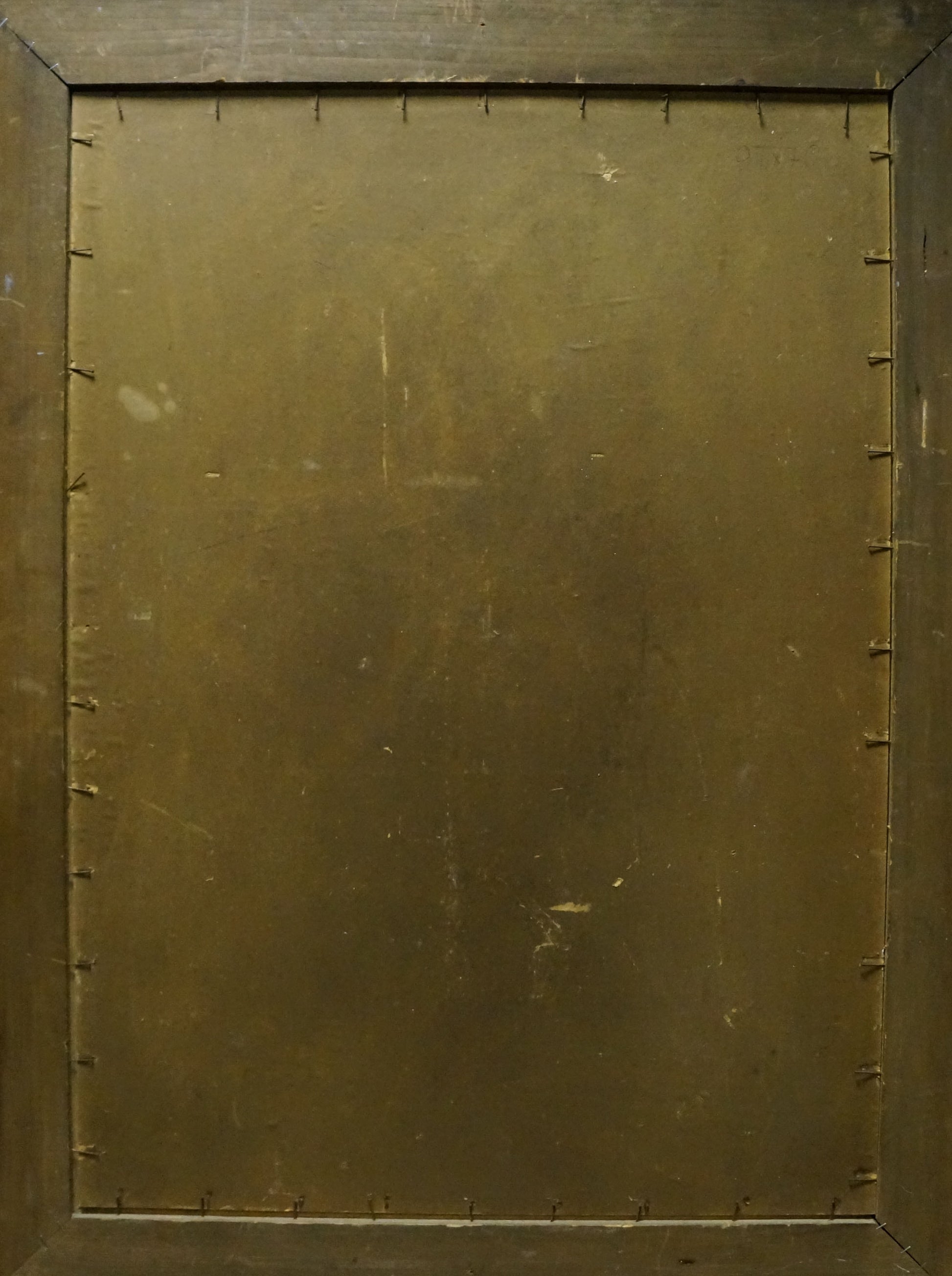 Weathered olive-green matte metal panel back of Volkov Painting Female Figures