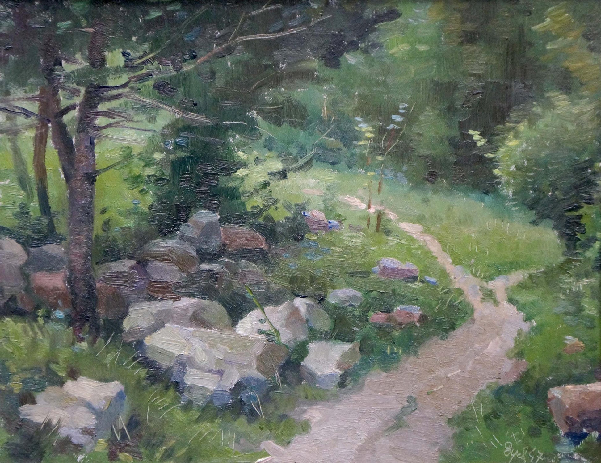Oil painting Road to the forest by Zuev Mikhail Ivanovich