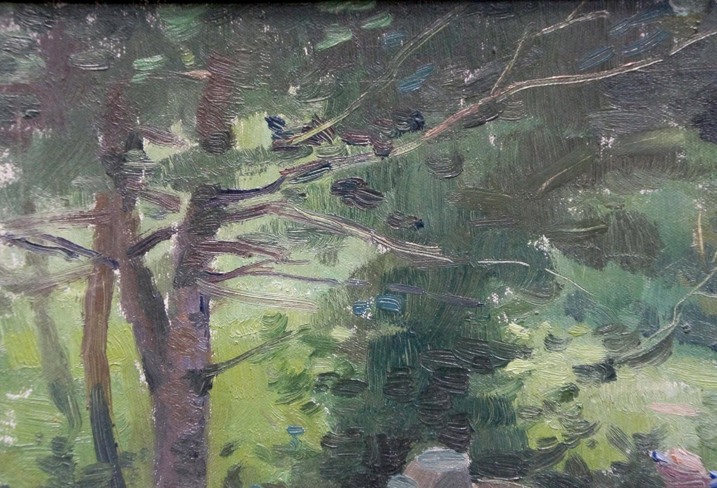 Textured impressionist oil painting Road to the forest by Zuev Mikhail Ivanovich