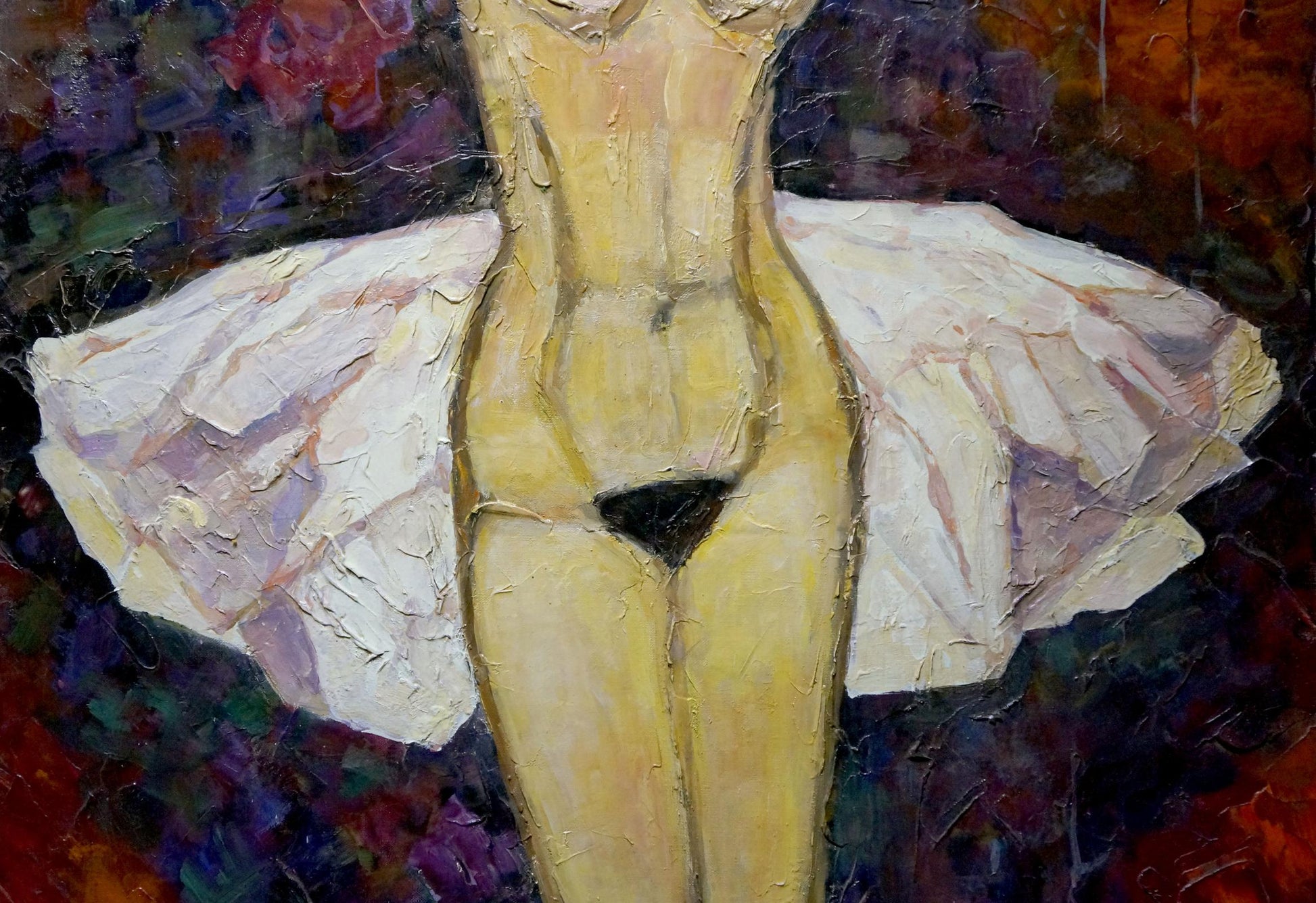 Oil painting of figure ballerina with rose thorns by Semykina Lyudmila Nikolaevna