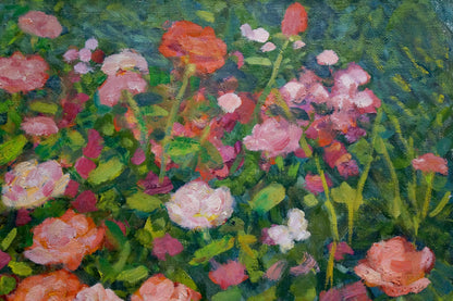 Vibrant oil painting of rose fields by Smirnov Yuri Alexandrovich