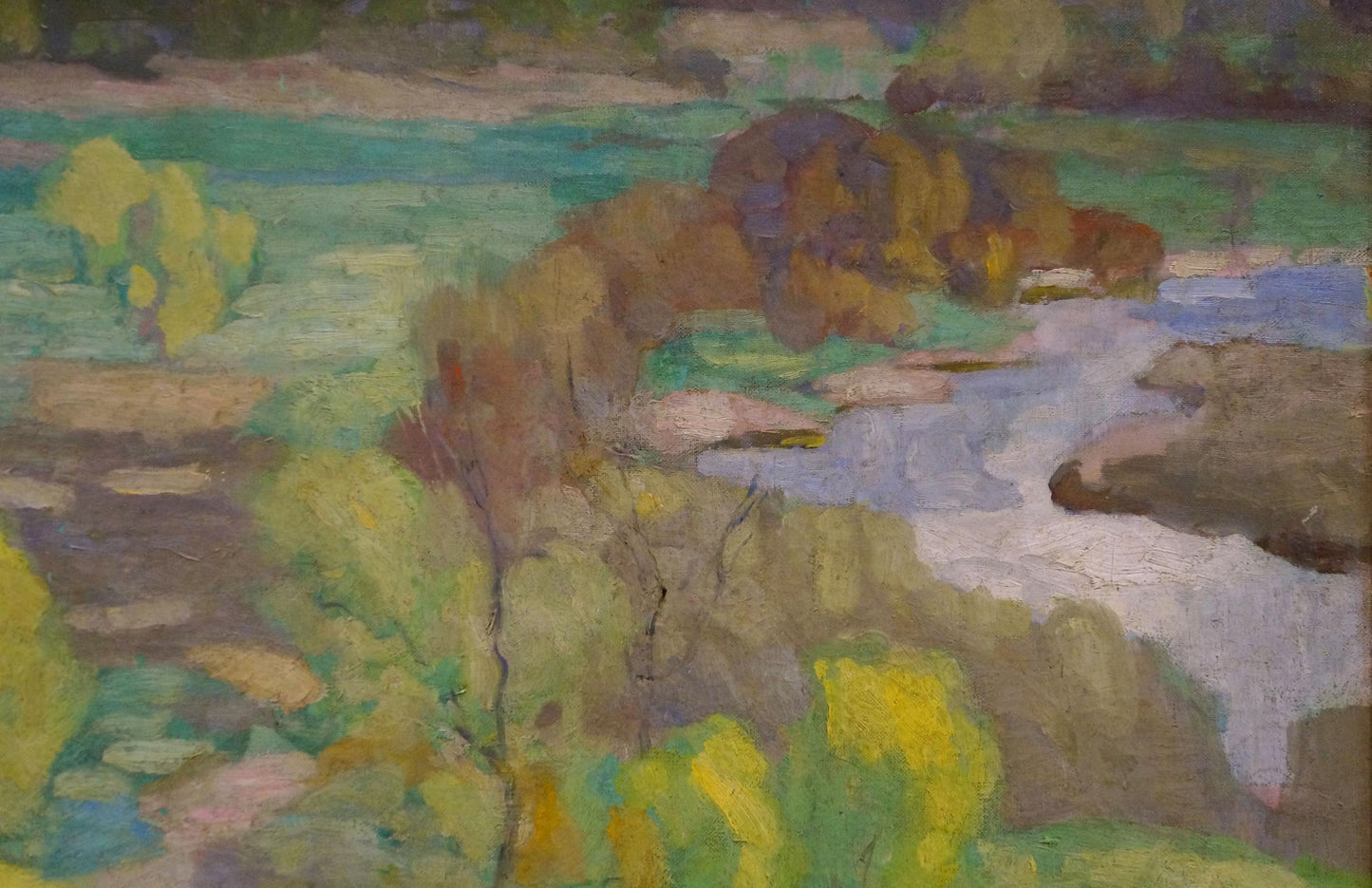 Oil painting Spring Gaush by Alexander Fedorovich: autumn river scene