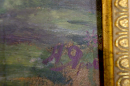 Oil painting View from the yard by Yarovoy Nikolay Nikolaevich with purple signature