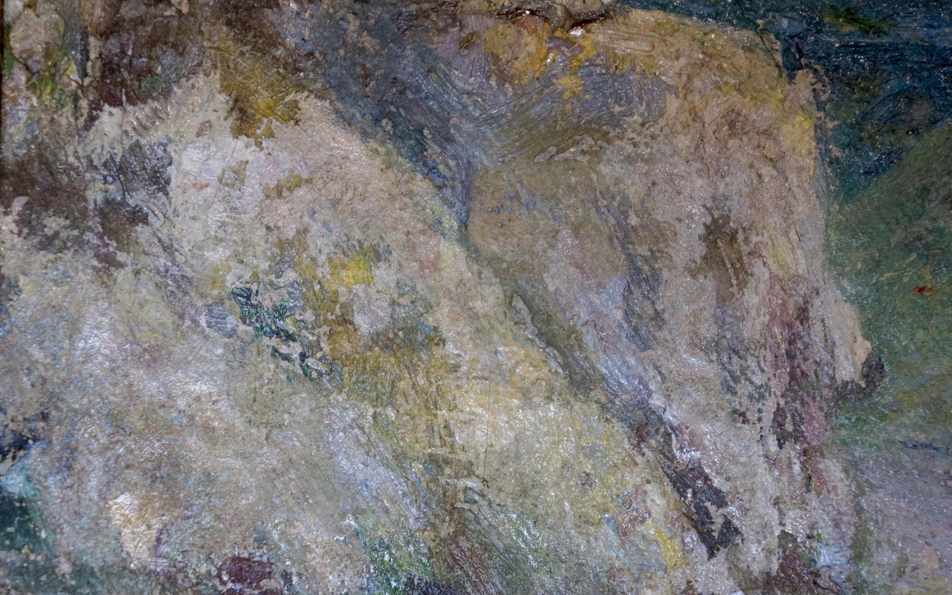 Oil painting of textured mountain landscape by Paul Christiaan Bos