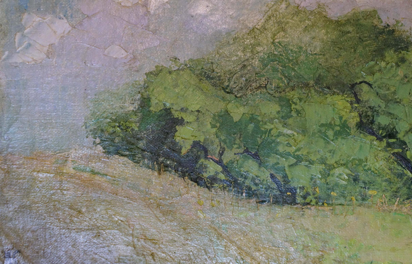 Oil painting of lush green bush by Yakovlev B. N., forest landscape