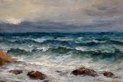 Oil painting of stormy sea waves by Sokolov Evgeny Mikhailovich