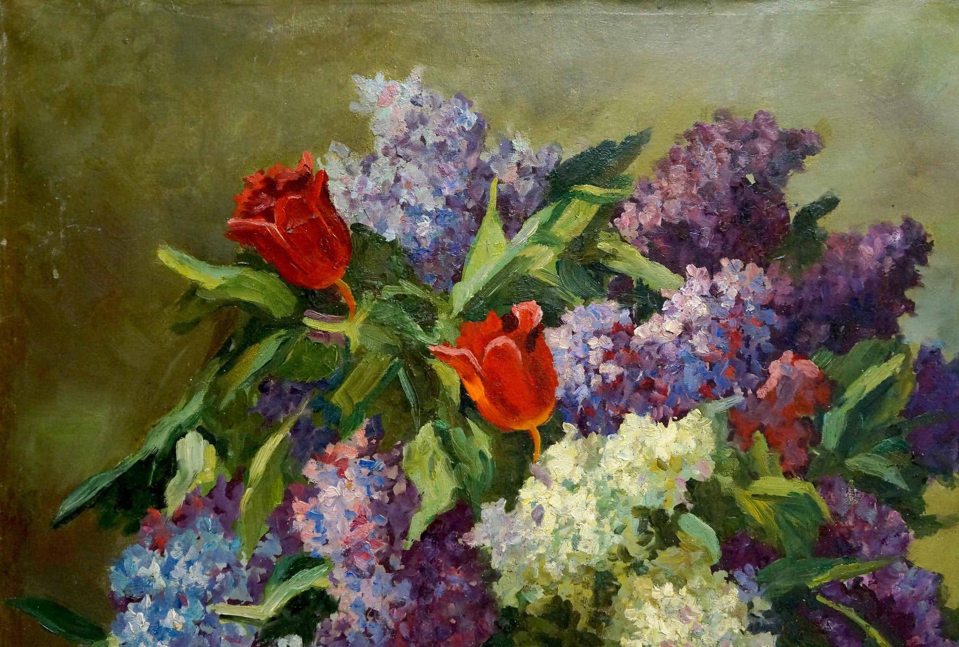 Oil painting of lilacs in vase by Kerzhner Alexander Haskelevich