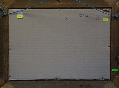 Back of Sokolov Evgeny Mikhailovich Sea waves oil painting frame with handwritten dimensions