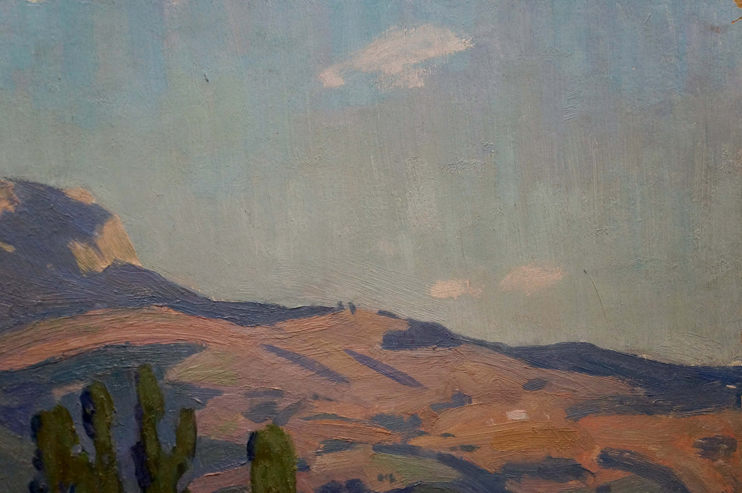 Textured oil painting of desert landscape by Miroshnichenko Ivan Vasilievich