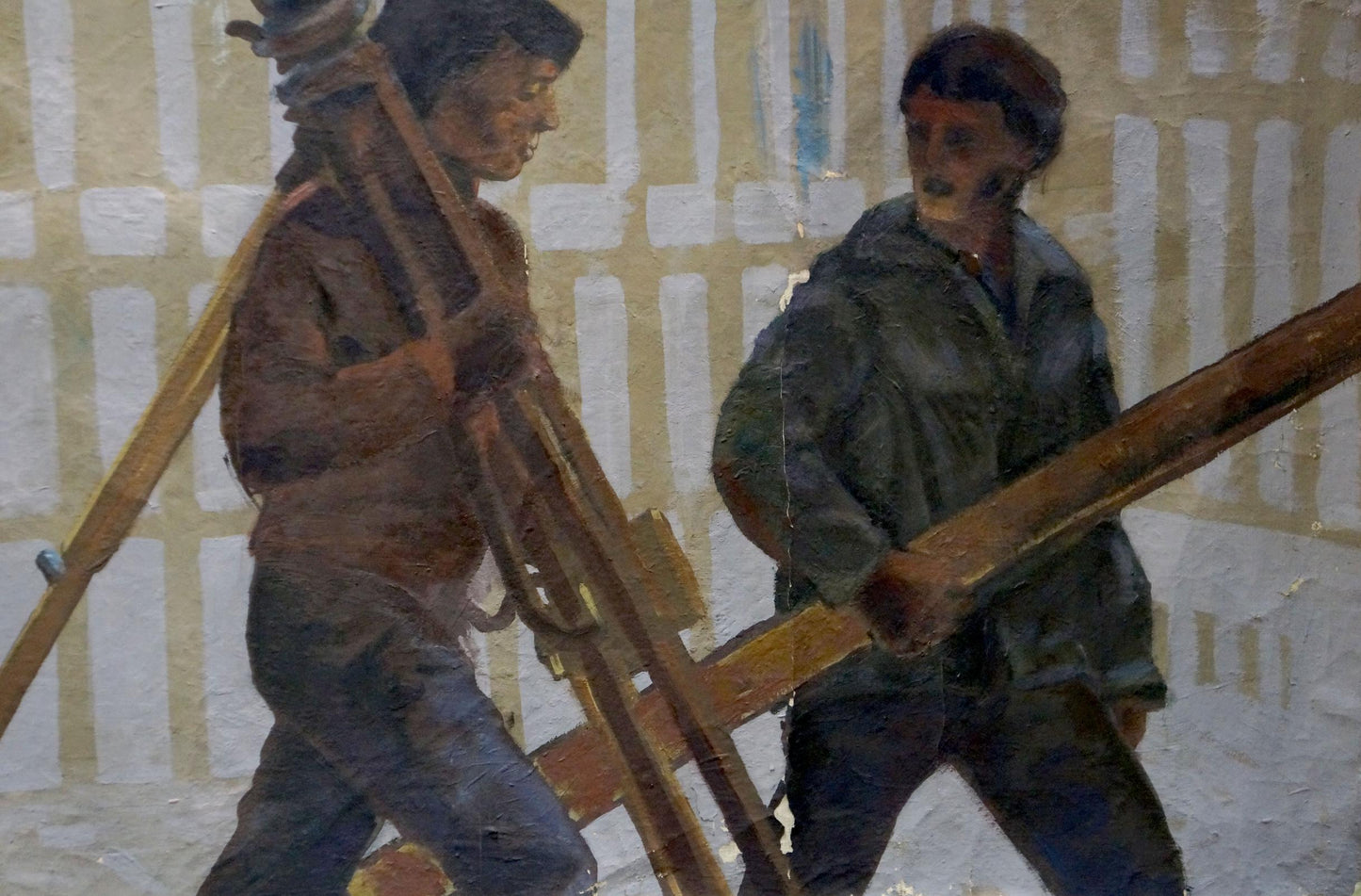 Oil painting At the construction site by Titarenko Maria Anatolyevna