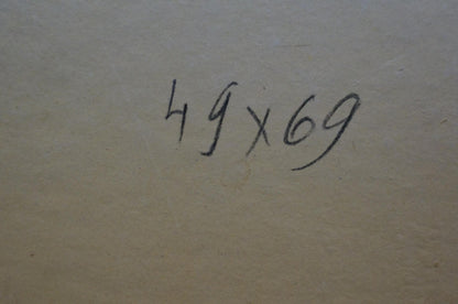 Back of Miroshnichenko Ivan Vasilievich Grape Fields oil painting with 49x69 handwritten measurement