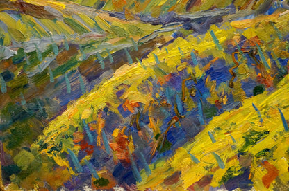 Vibrant impressionist oil painting Field landscape by Migulko Viktor Vasilievich