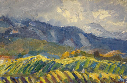Oil painting of rolling green hills by Migulko Viktor Vasilievich