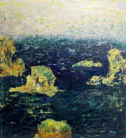 Abstract Cliffs in the Sea Veber oil painting seascape