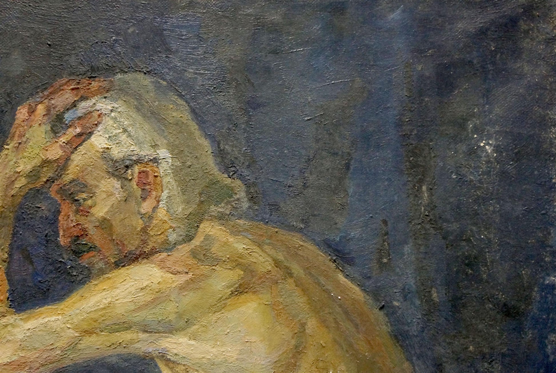 Pensive portrait of grandfather by Maria Titarenko oil painting