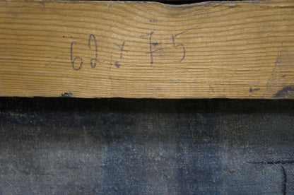 Back of oil painting by Karelin Vyacheslav Dmitrievich on weathered plank