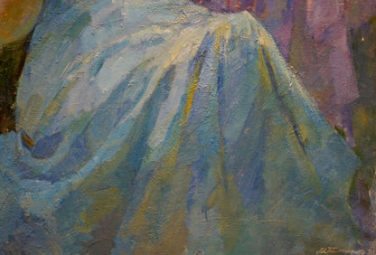 Oil painting of girl in garden by Titarenko Maria Anatolyevna