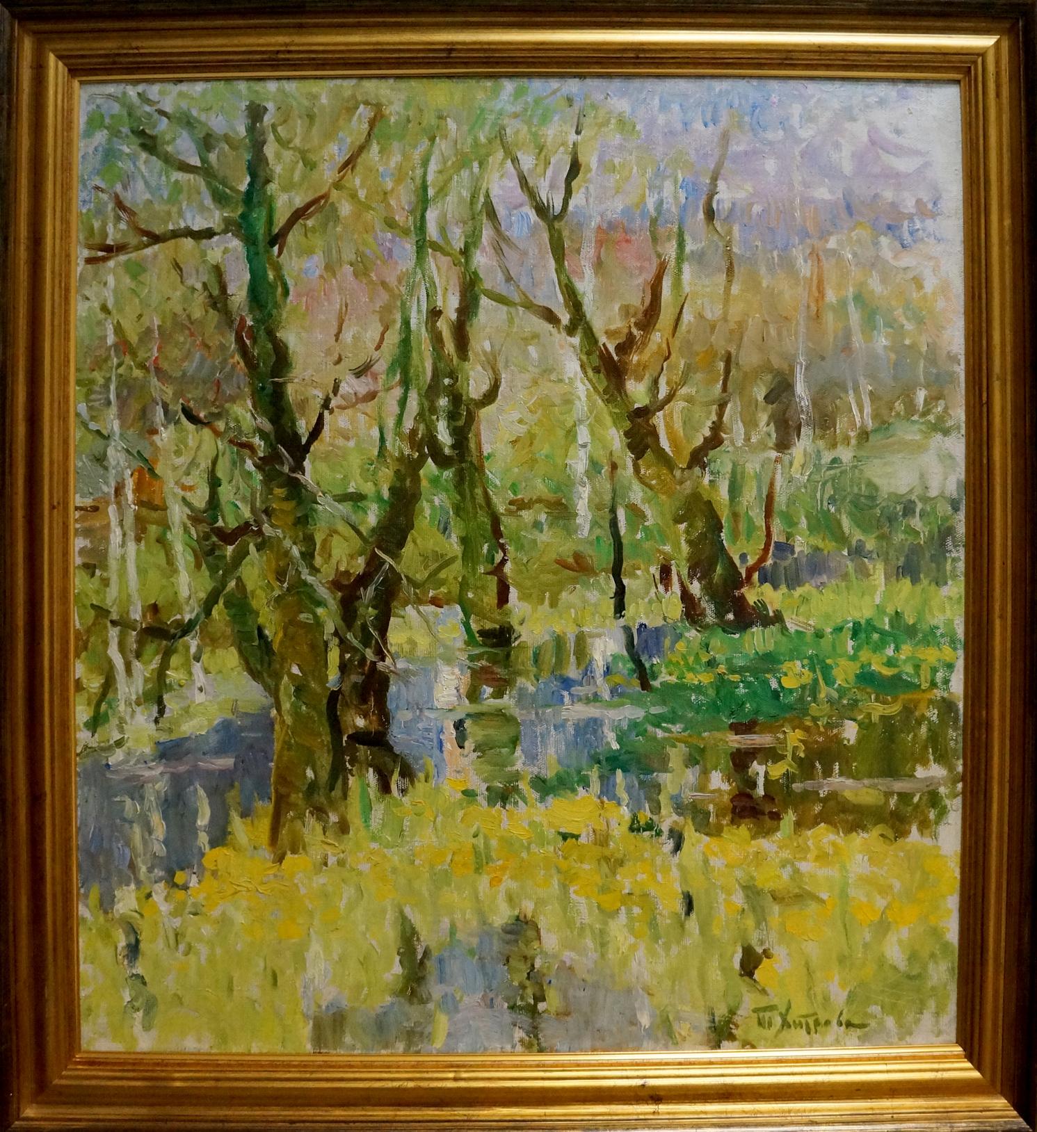 Oil painting Swamp by Khitrova Tamara Aleksandrovna, serene woodland scene