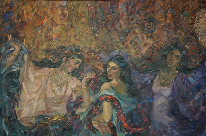 Vibrant impressionistic oil painting Gypsies by Maria Titarenko