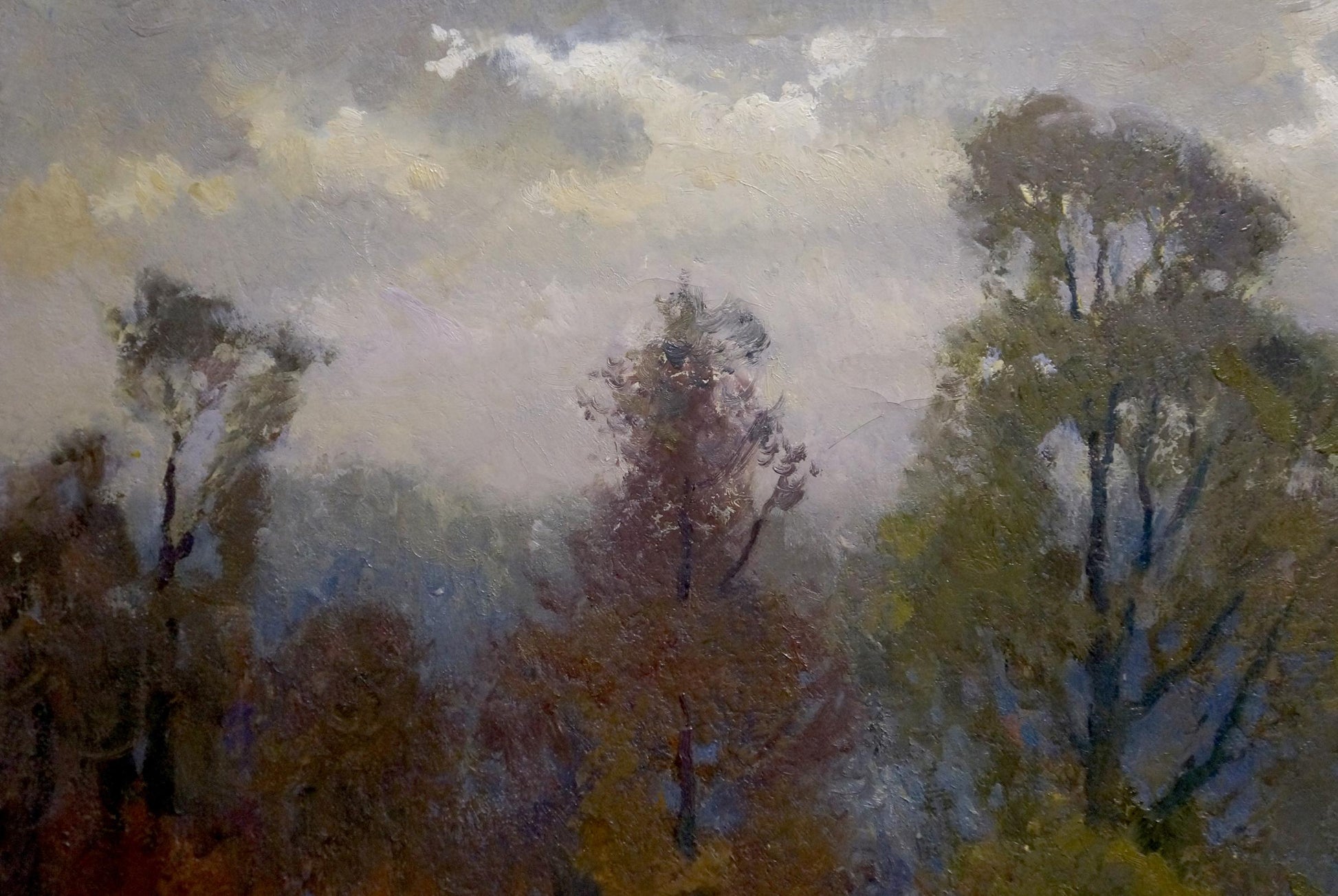 Misty impressionistic forest oil painting by Mynka Alexander Fedorovich