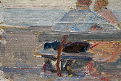 Oil painting of couple on vacation by Tsvetkova Valentina Petrovna
