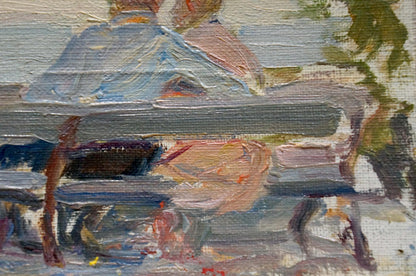 Oil painting of couple on vacation by Tsvetkova Valentina Petrovna