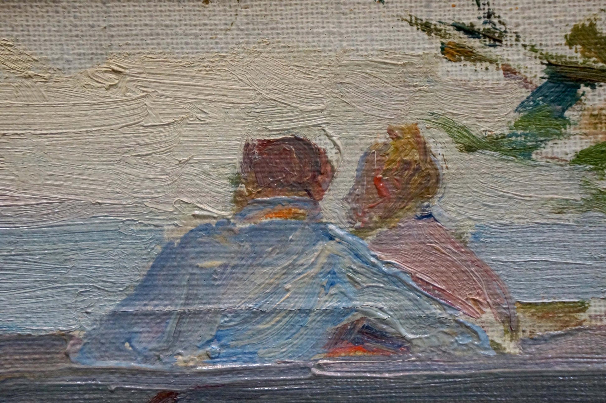 Oil painting of couple on vacation by Tsvetkova Valentina Petrovna