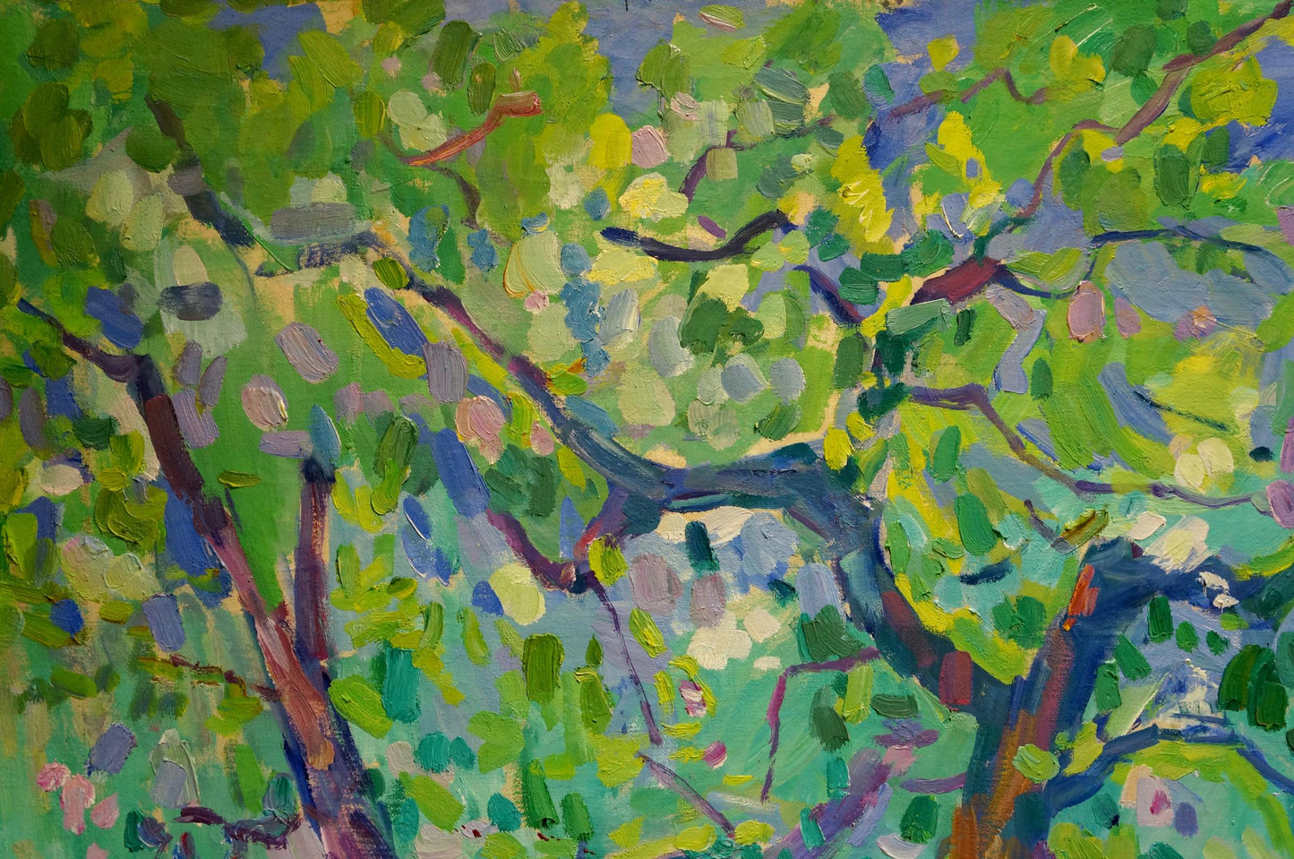 Vibrant impressionist oil painting of tree by Matyushenko Victor Ivanovich