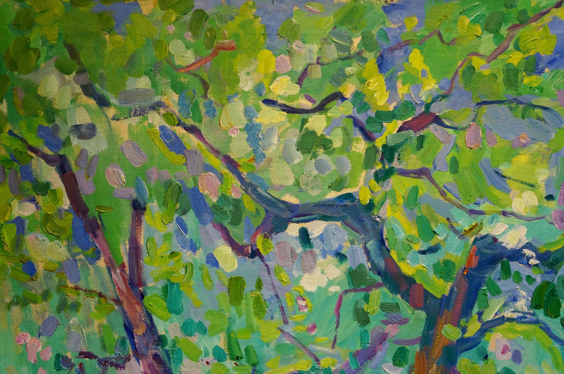 Vibrant impressionist oil painting of tree by Matyushenko Victor Ivanovich