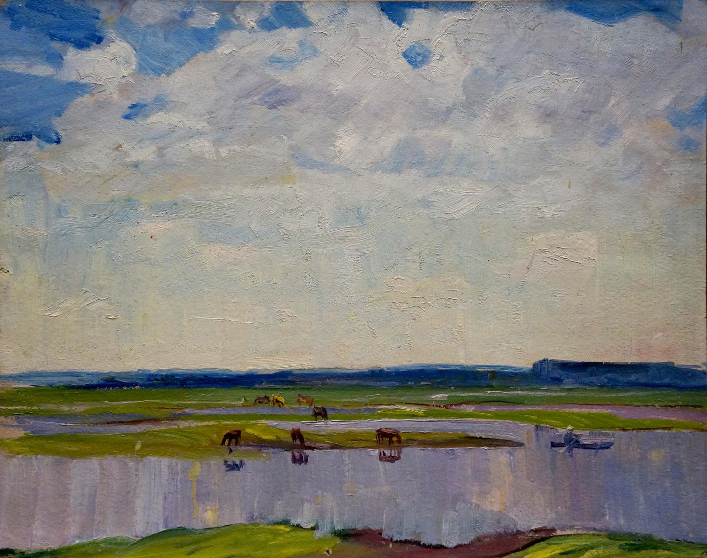 Serene impressionistic oil painting Morning has come by Beregovaya Zoya Izrailevna