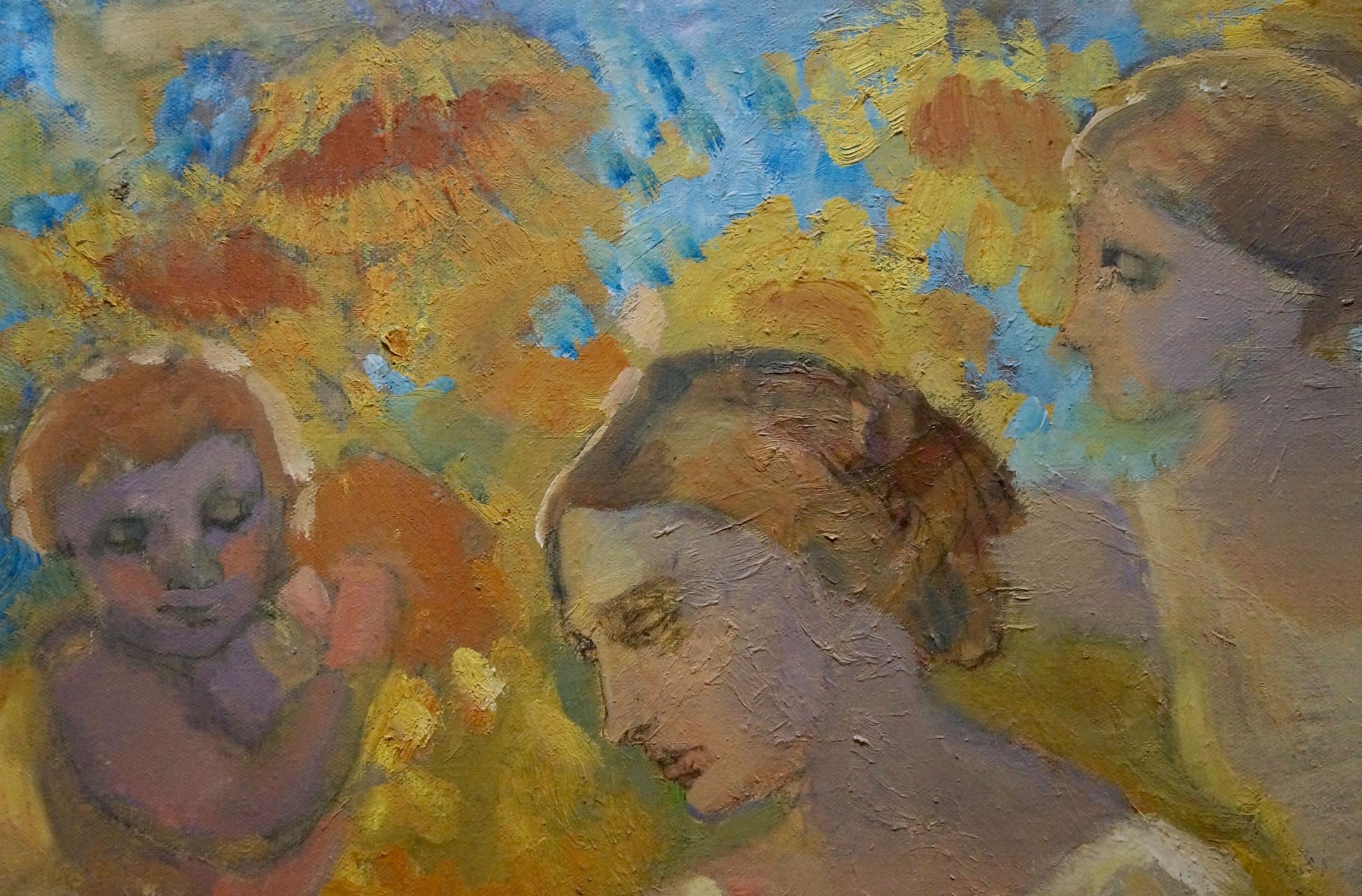 Textured oil painting Among the Sunflowers by Tytarenko Odarka Anatoliivna
