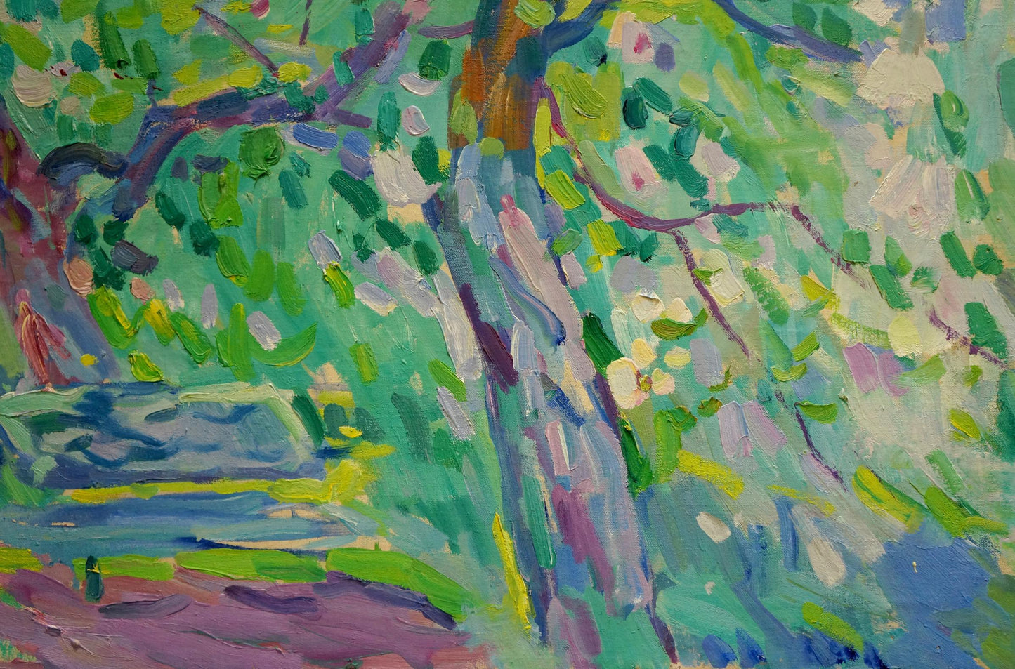Vibrant impressionist oil painting of tree by Matyushenko Victor Ivanovich
