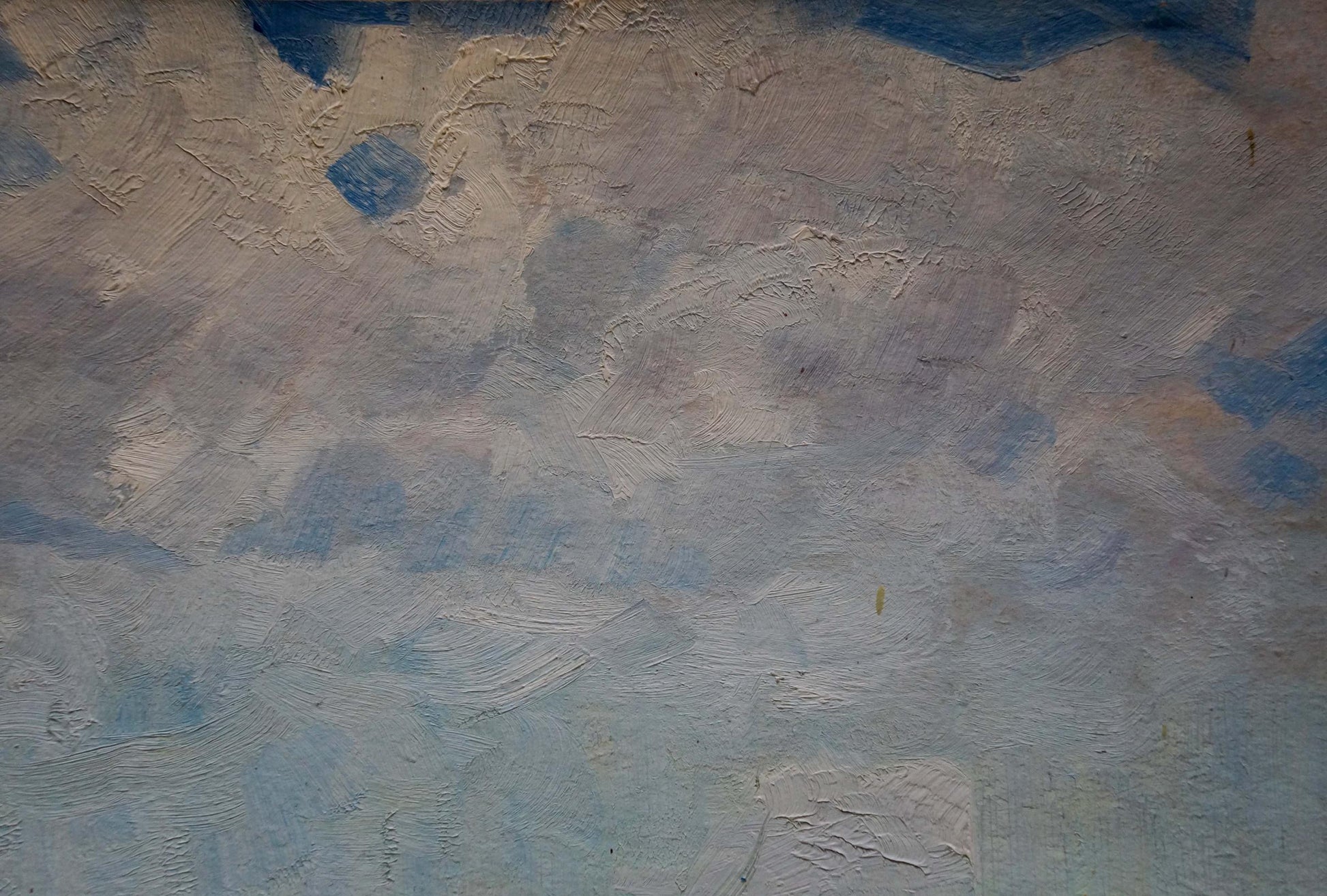 Oil painting Morning has come by Beregovaya Zoya Izrailevna textured gray blue canvas